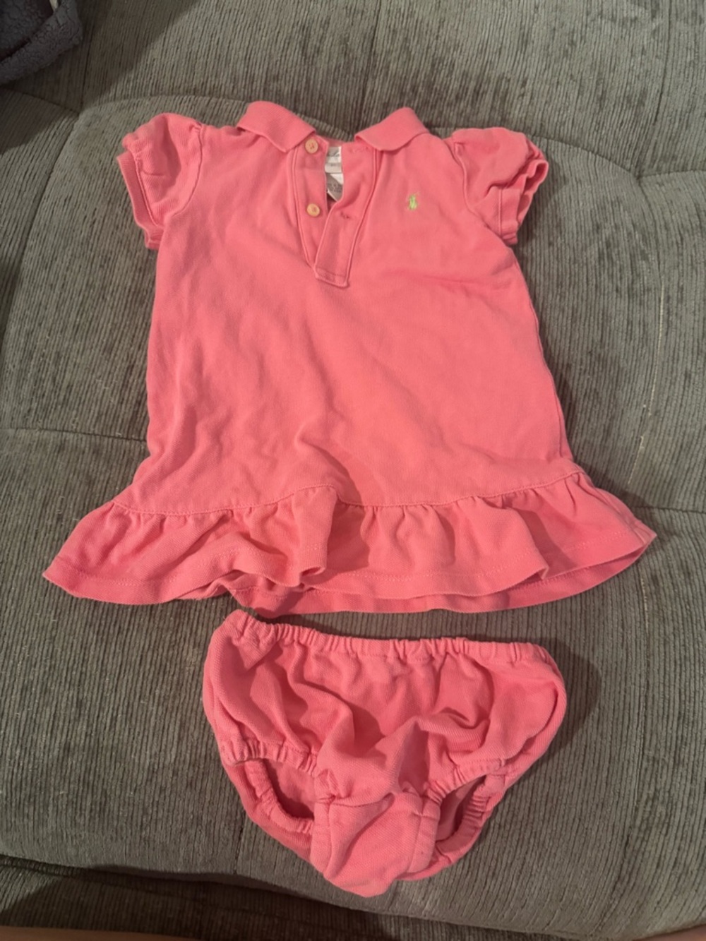 Ralph Lauren Coral Pink Polo Dress with Matching Bloomer